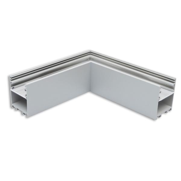 LAMP30V2 90° Eck, geschweißt, 120x120mm, silber pulverbeschichtet, exkl. Cover