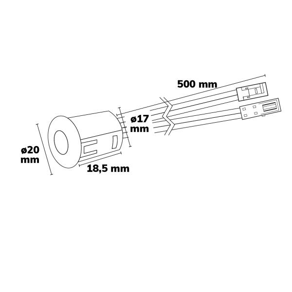 MiniAMP PIR-Bewegungsmelder, 3m Detektionradius, 30 sec., 12-24V DC, 3A