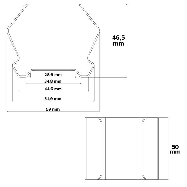 FastFix LED Linearsystem R XL zusätzlicher erhöhter Metallclip für Blindabdeckung