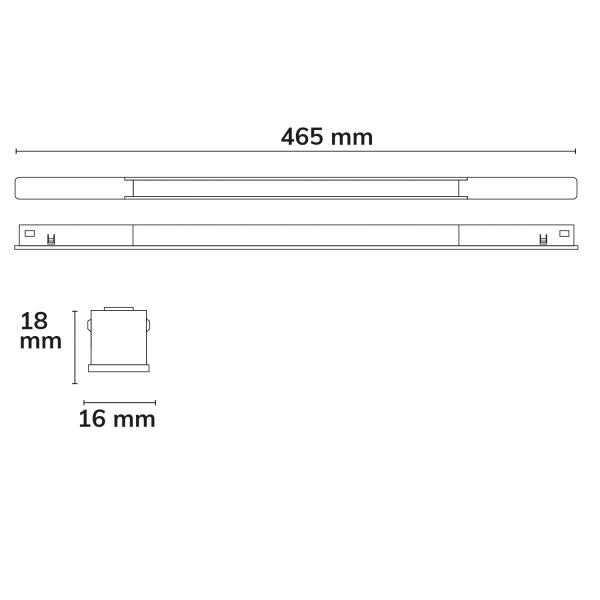 Track48 Leuchte Mini Linear, weiß, 42cm, 10W, prismatisch, 48V DC, 3000K, CRI90