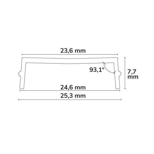 COVER weiß/matt  für Track48 Trockenbau-, Einbau u. Aufbauschiene (H50), 200cm, 75% Transmission