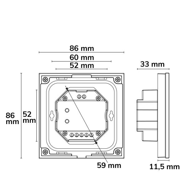 Sys-Pro RGB+weißdynamische 4 Zonen Fernbedienung mit 3 Szenenspeicher