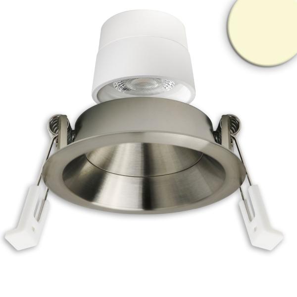 LED Einbaustr. Back68, nickel geb., rund, 5W, CRI90, 3000K, schwenkbar, rückvers., UGR<12, dimmbar