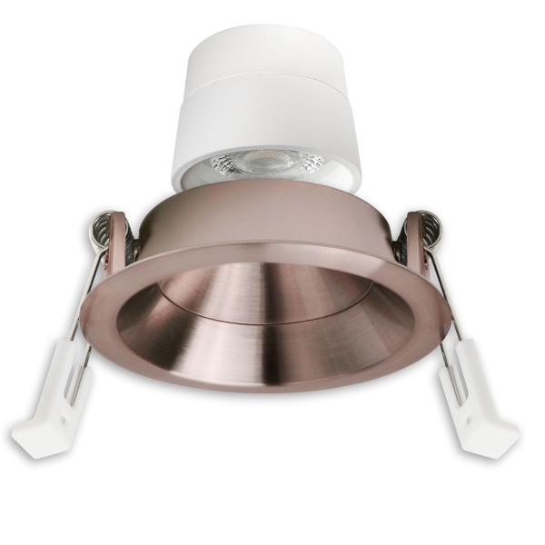 LED Einbaustr. Back68, rosegold, rund, 5W, CRI90, 3000K, schwenkbar, rückvers., UGR<12, dimmbar