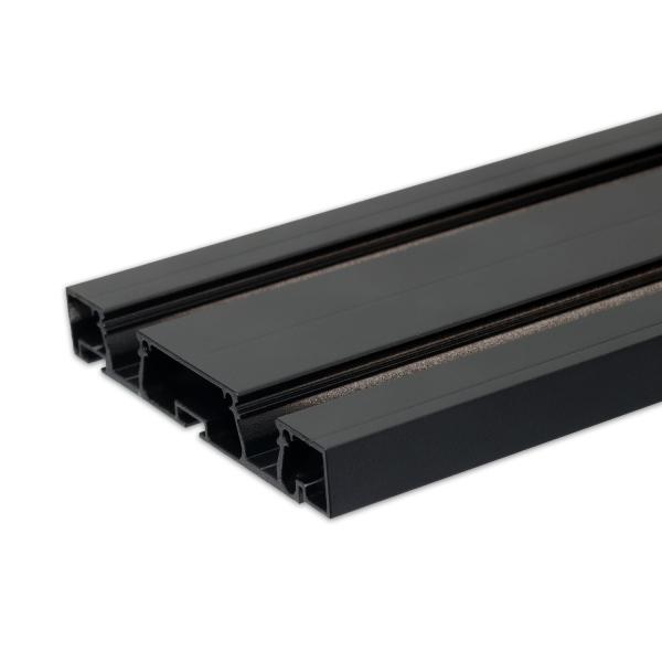 Gardinenprofil Curtain10 DOUBLE, schwarz RAL9005, 200cm