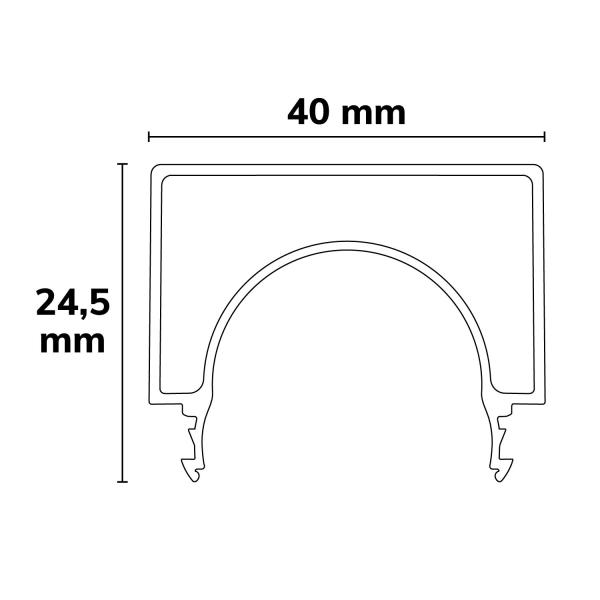 Abdeckung COVER68 opal+, U-Form für Profil HALON und LAMP30 V1+V2, 200cm