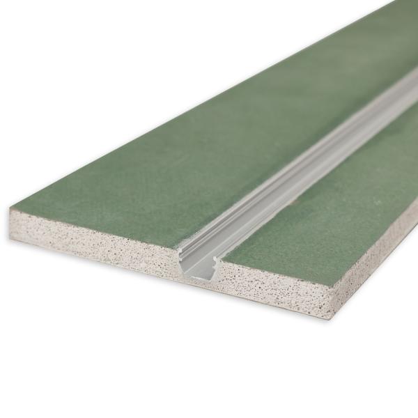 Plaster 10 One Gipskarton-Feuchtraumplatte 12.5mm, mit Profileinsatz inkl. Schutzcover, 100cm