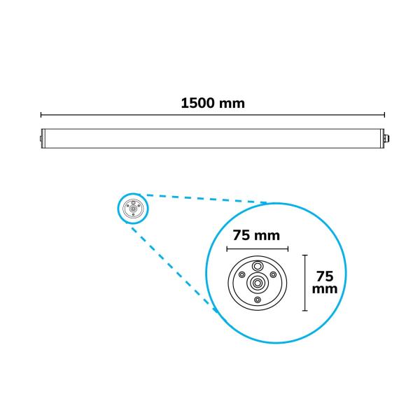LED Linearleuchte HP2 150cm, IP69K, 160 lm/W, 50W, 4000K