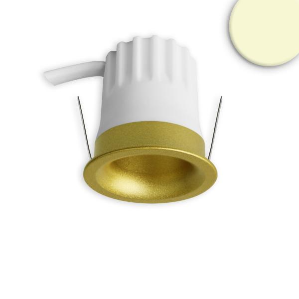 LED Einbaustrahler BACK32, gold, rund, 5W, CRI90, 2700K, rückversetzt, Honeycomb, dimmbar