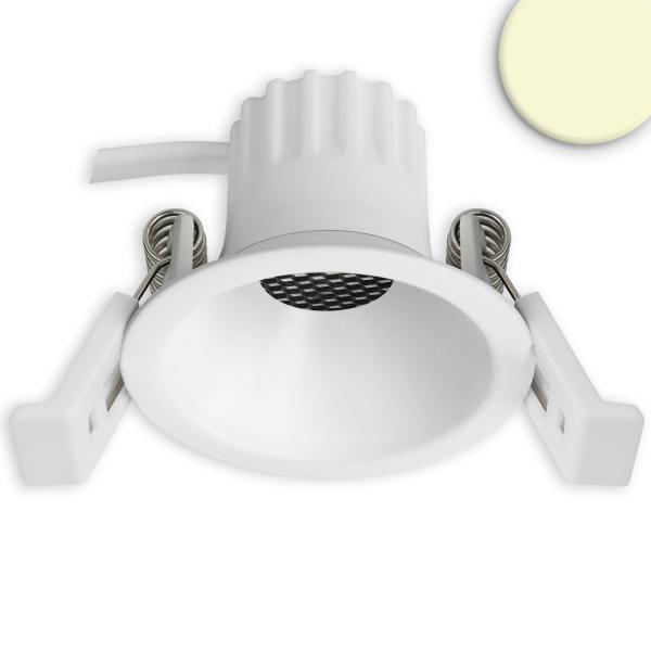 LED Einbaustrahler BACK45, weiß matt, rund, 5W, CRI90, 2700K, rückversetzt, Honeycomb, dimmbar