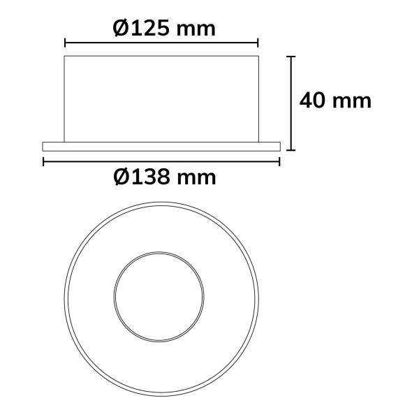 LED Einbauleuchte Sphere schwarz/schwarz, 2700K, 10W, CRI90, dimmbar