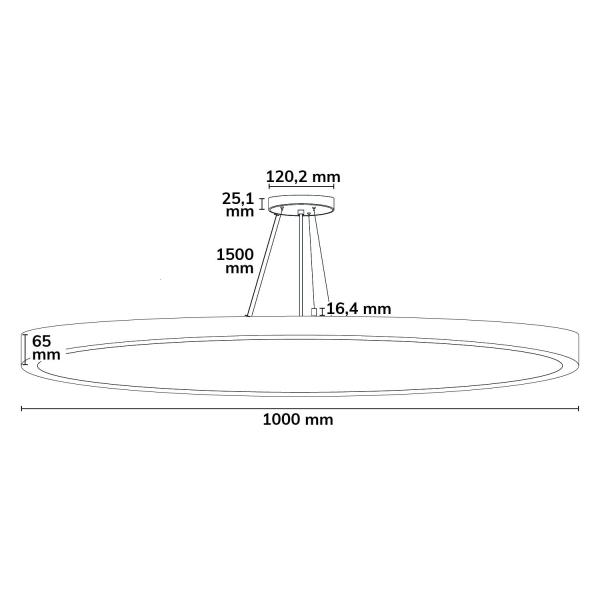LED Hängeleuchte UGR<19 2H, weiß,  80W|100W+8W, IP42, DN1000, 2700|3000|4000K, dimmbar, Up&Down