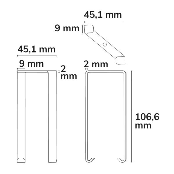 Montagebügel Z64 für Leuchtenprofil HALON zur Deckenanbau-Montage, 2 STK, schwarz