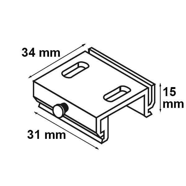 3-Phasen Classic Montagehalterung für Schiene, alu-natur, 1 Stück