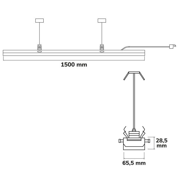 FastFix LED Linearsystem R + R PRO Balkenaufnahme inkl. Längsverbinder, unverdrahtet